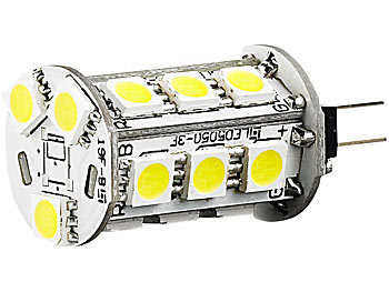 Luminea LED-Stiftsockellampe mit 18 SMDs, G4 (12 V), weiß, rund, 4er-Set