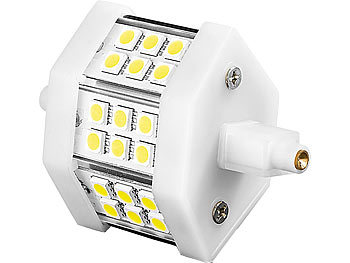 LED-SMD-Leuchtmittel: Luminea LED-SMD-Lampe mit 18 High-Power-LEDs, R7S, 78mm, warmweiß