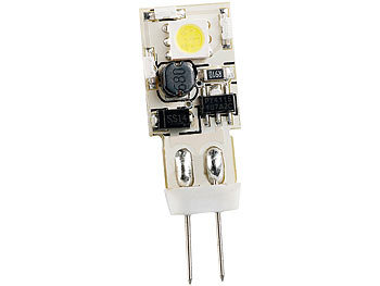 Luminea Stiftsockellampe mit 8 SMD-LEDs, G4, kaltweiß, 55 lm, 4er-Set