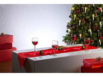 Lunartec Festlicher Tischläufer mit 20 LEDs, rot