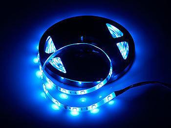 Lunartec LED-Streifen LE-500BA, blau, 5 m, Outdoor IP65 & Netzteil