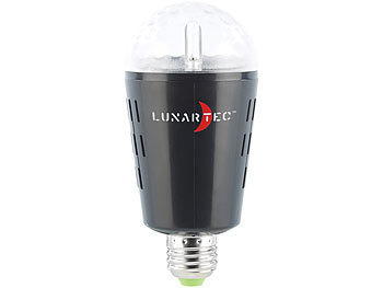 Disco Glühbirne: Lunartec Disco-LED-Lampe mit Sternenfunkel-Effekt & Soundsensor, E27