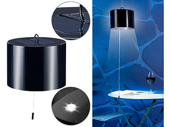 Lunartec 2er-Set spritzwassergeschützte Solar-LED-Hängeleuchten für außen