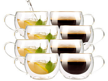 Tassen doppelwandig: Cucina di Modena Doppelwandiges Kaffee- & Tee-Glas, 8er-Set