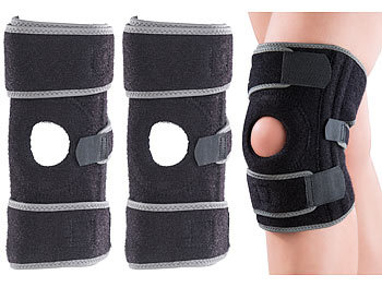 Bandage für Sport: Speeron 2er-Set Sport-Kniebandagen mit Patellaschoner und Gel-Kissen