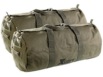 robuste und strapazierfähige Reisetasche: Xcase 2er-Set Canvas-Sport- und Reisetaschen mit Tragegriff, je 70 Liter