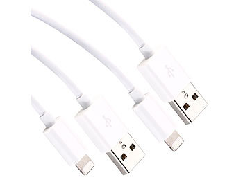 Lightning USB: Callstel 2er-Set Daten- & Ladekabel ab iPhone 5, Apple-zertifiziert, 100 cm
