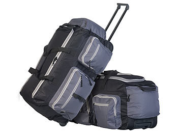 Koffer: Xcase 2er-Set faltbare XL-Reisetaschen mit Trolley-Funktion & Teleskop-Griff