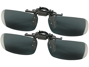 Brillenclip Sonnenbrille: Speeron 2er-Set Sonnenbrillen-Clips "Slim" für Brillenträger, polarisiert