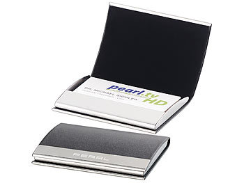 Kreditkarten-Etui: PEARL 2er-Set elegante Visitenkarten- & Kreditkarten-Etuis, Magnetverschluss