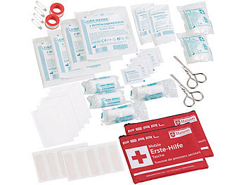 Verbandsmaterial: PEARL 2er-Set mobile Erste-Hilfe-Taschen, wasserabweisend, je 24-teilig