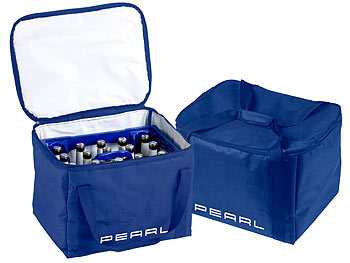Bierkühltasche: PEARL 2er-Set isolierte Kühltaschen, verstärkte Trageriemen für Bierkästen