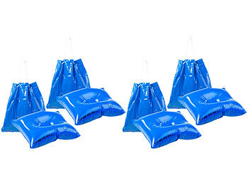 2in1-Taschen-Kissen: PEARL 4er-Set 2in1-Strandtaschen mit aufblasbarem Schwimmkissen, 31 x 33 cm