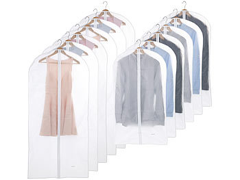 Kleiderschutzhülle: PEARL 12er-Set Kleidersäcke in 2 Größen, 60 x 100 cm und 60 x 135 cm
