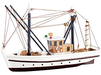 Playtastic 3er-Set Schiff-Bausätze Fischkutter, Flaggschiff & Schlepper, aus Holz