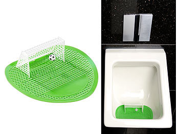 Pissoir-Spiele: PEARL Lustiges Fußball-Urinal-Sieb, 18,5 x 19,5 cm, universell passend