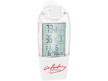 infactory Solar-Fenster-Thermometer und Hygrometer mit Trend-Anzeige
