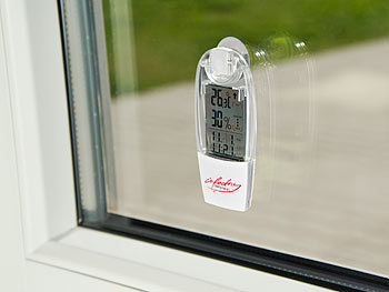 infactory Solar-Fenster-Thermometer und Hygrometer mit Trend-Anzeige