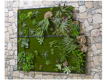 Carlo Milano Vertikaler Wandgarten Lisa mit Deko-Pflanzen, 20 x 30 cm
