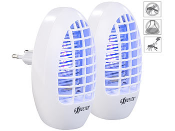 Mückenstecker: Exbuster 2er Set Steckdosen-Insektenvernichter mit UV-Licht, für Räume bis 20m²