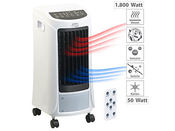 Klimageräte zum Kühlen und Heizen: Sichler 4in1-Luftkühler, -befeuchter, Ionisator, Heizgerät, 4l, 1800W, 240ml/h