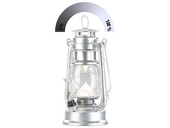 Lunartec Ultra helle LED-Sturmlampe, Akku, 200lm, 3W, tageslichtweiß, silbern