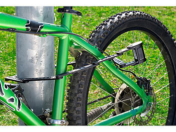Semptec Fahrrad- & Motorrad-Faltschloss mit Rahmenhalterung, 95 cm, 5 mm Stahl