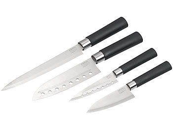 Messerset Edelstahl: TokioKitchenWare 4-teiliges Küchenmesser-Set aus Edelstahl
