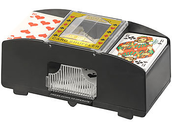 Kartenmischmaschine: GSR Elektrische Kartenmisch-Maschine für 2 Decks á 54 Karten, schwarz