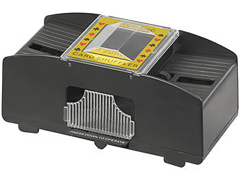 GSR Elektrische Kartenmisch-Maschine für 2 Decks á 54 Karten, schwarz