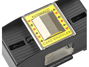 GSR Elektrische Kartenmisch-Maschine für 2 Decks á 54 Karten, schwarz
