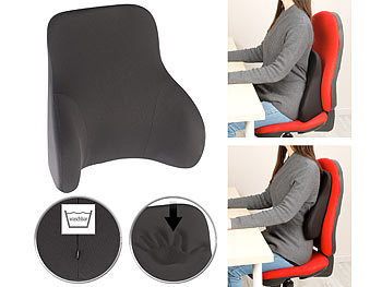 Rückenkissen Bürostuhl: newgen medicals Memory-Foam-Rückenkissen, 3-Zonen-Stütze für ergonomische Sitzhaltung