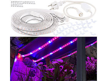 LED Strips: Lunartec 9 Meter LED-Pflanzen-Wachstums-Streifen, rot & blau, mit Netzteil