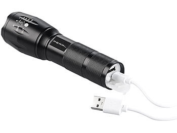 LED-Akku-Taschenlampe mit USB-Anschluss