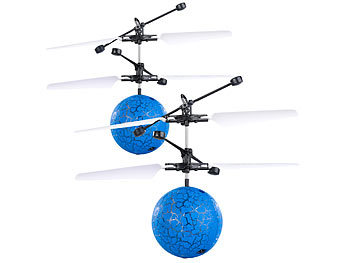 Simulus 2er-Set Selbstfliegende Hubschrauber-Bälle mit bunter LED-Beleuchtung