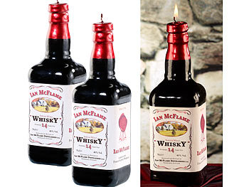 Weinflasche Kerze: Britesta 2er-Set dekorative Wachskerzen in Whiskyflaschenform, Höhe 25 cm