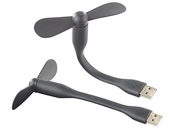 USB Fan: Callstel 2er Pack Flexibler USB-Ventilator für PC, Notebook, Laptop, Powerbank