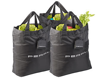 Einkaufsbeutel: PEARL 3er-Set faltbare Einkaufstaschen mit Schutzhülle, 17,5 Liter