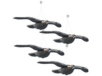 Vogelattrappe: Royal Gardineer 4er-Set Vogelschreck "Falke" zum Aufhängen, 54 cm Flügel-Spannweite