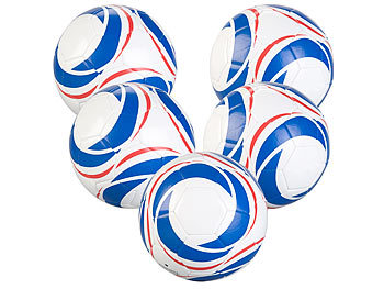 Wettspielball: Speeron 5er-Set Trainings-Fußball aus Kunstleder, 22 cm Ø, Größe 5, 440 g