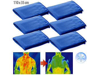 Selbstkühlendes Handtuch: PEARL 6er-Set effektiv kühlende Multifunktionstücher, 110 x 35 cm