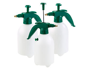 Pumpflasche Garten: PEARL 3er-Set Pump-Drucksprüher mit Messingdüse und Sicherheitsventil, 1,5 l