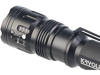 KryoLights Cree-LED-Taschenlampe Police TRC-140.akku, 10W, 840 Lumen, IP65