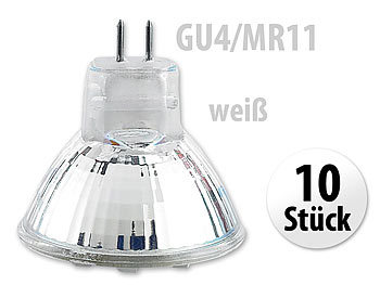 Luminea Energiespar-Spot GU4/MR11 mit SMD-LEDs, 5500 K, 100 lm, 120°, 10er-Set