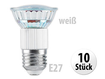 Luminea SMD-LED-Lampe, E27, 24 LEDs, weiß, 130 lm, 10er-Set