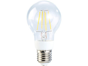 Luminea LED-Filament-Lampe, 4 Watt, E27, 5000 K, 450 Lumen, 360°, weiß
