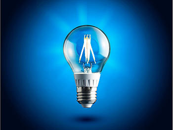 Luminea LED-Filament-Lampen, 4 Watt, E27, weiß, 400 lm, 360°, 4er-Set
