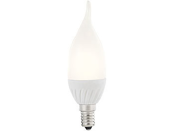 Luminea Geschwungene LED-Kerzenlampe, 3 W, E14, Ba35-P, warmweiß