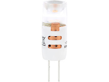 Luminea High-Power LED-Stiftlampe, G4, 1,2 W, tageslichtweiß, 10er-Set