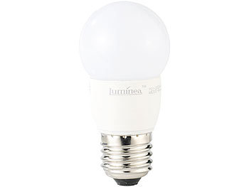Luminea LED-Tropfen, E27, 3 W, 250 lm, 160°, 3000 K, warmweiß, 4er-Set